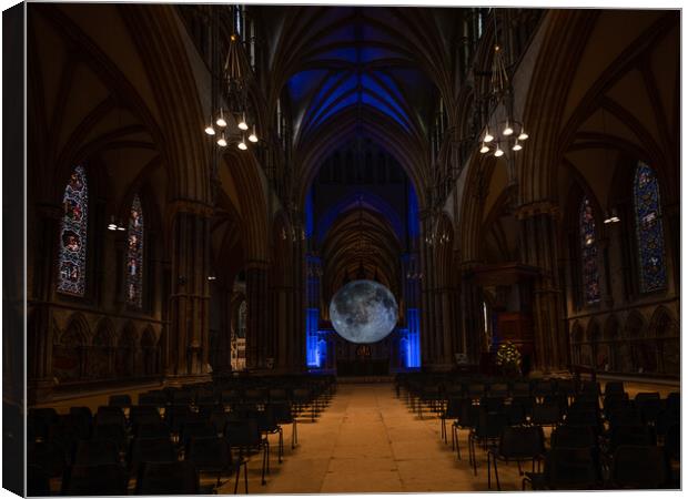 Moon display at Lincoln cathedral Canvas Print by Jason Thompson
