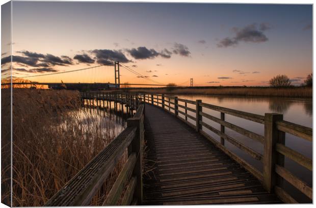 Humber bridge Sunset             Canvas Print by Jason Thompson