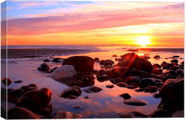  The Low tide sunset Canvas Print by Ross Lawford