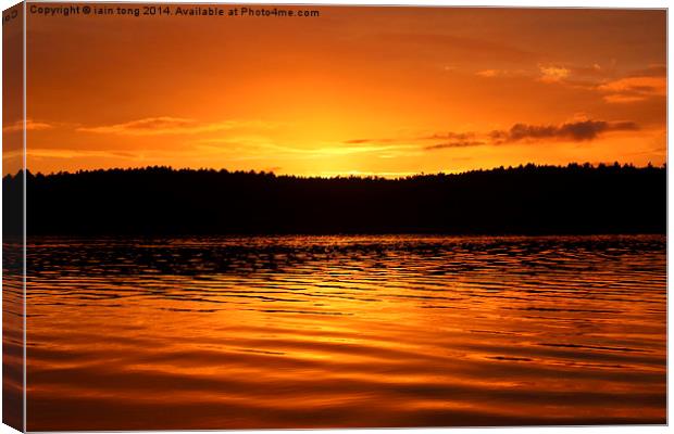  Walden Pond sunset. Canvas Print by Iain Tong