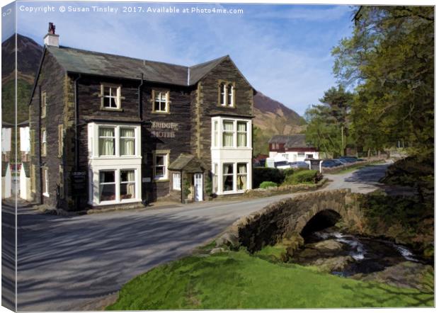 Buttermere's Bridge Hotel Canvas Print by Susan Tinsley