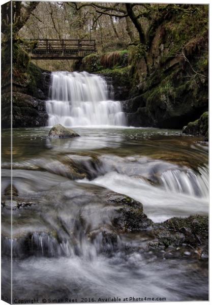 Brecon Beacons Waterfall Canvas Print by Simon Rees