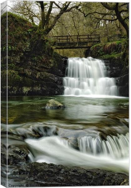 Sychryd Falls  Canvas Print by Simon Rees