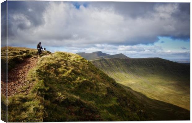 Brecon Beacons Hike Canvas Print by Simon Rees