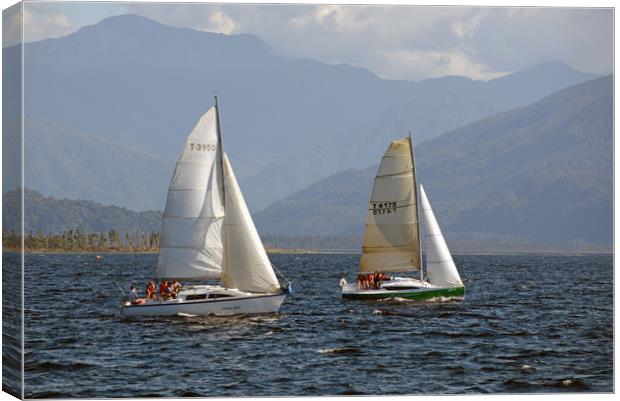 on Lake Brunner Canvas Print by Peter Righteous