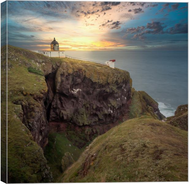 St Abbs Lighthouse, Scotland Canvas Print by Marcia Reay