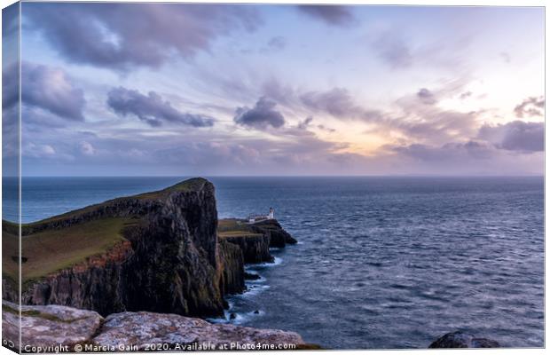 Neist Point Lighthouse Canvas Print by Marcia Reay