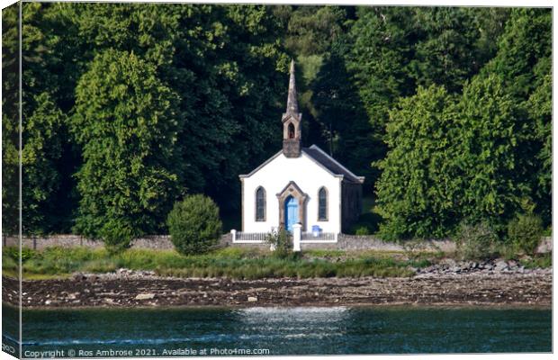 Colintraive Church Kyles of Bute Canvas Print by Ros Ambrose