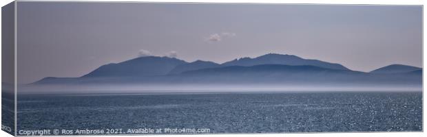 Arran Mountains from Tighnabruaich Canvas Print by Ros Ambrose