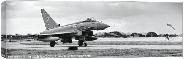 Typhoon Leaving RAF Coningsby Canvas Print by Ros Ambrose