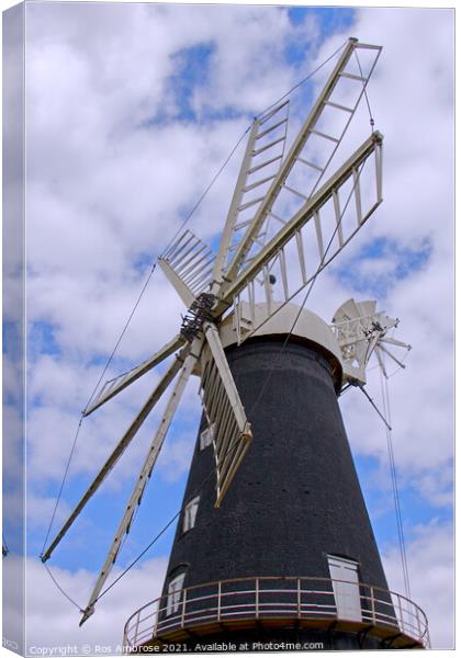Heckington Eight Sailed Windmill Canvas Print by Ros Ambrose