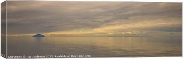 Ailsa Craig and The Mull of Kintyre Canvas Print by Ros Ambrose