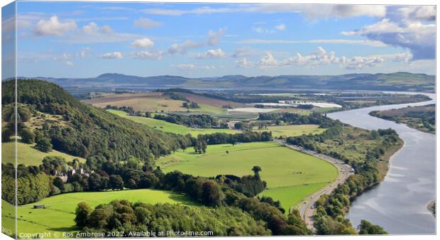 Kinfauns Castle and the River Tay Canvas Print by Ros Ambrose