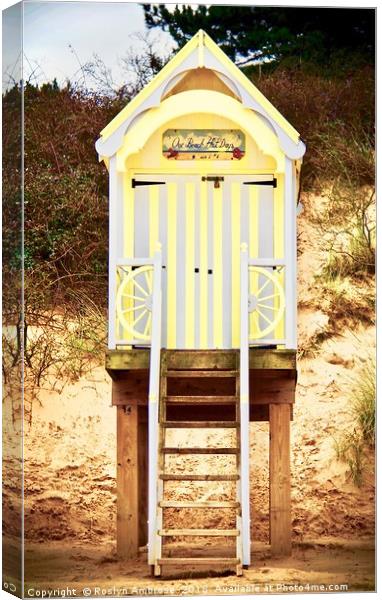 Our Beach Hut Holidays Canvas Print by Ros Ambrose