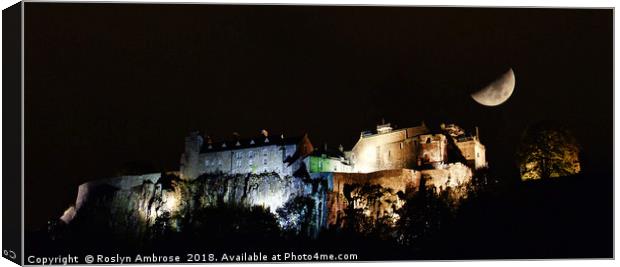 Stirling Castle's Enchanting Night Echoes Canvas Print by Ros Ambrose