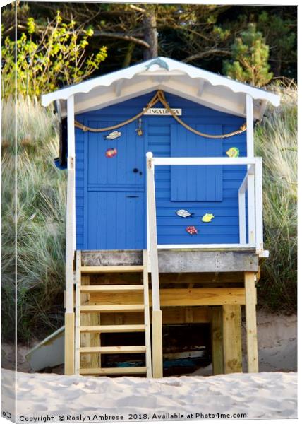 Beach Hut "Linga Longa"  Wells-Next-The Sea Canvas Print by Ros Ambrose
