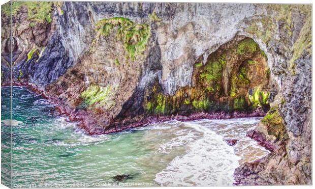 Sea View From Carrick-A-Rede Rope Bridge Canvas Print by Ros Ambrose