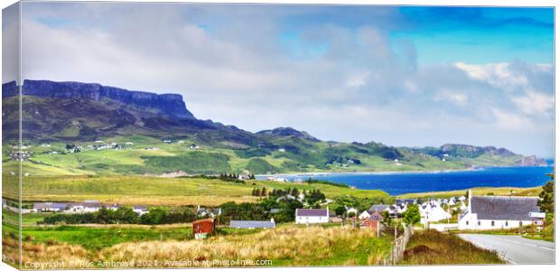 Staffin Village Isle of Skye Canvas Print by Ros Ambrose