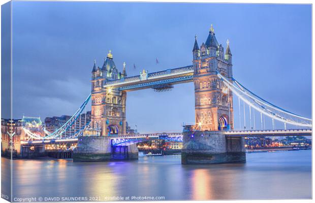  LONDON TOWER BRIDGE Canvas Print by DAVID SAUNDERS