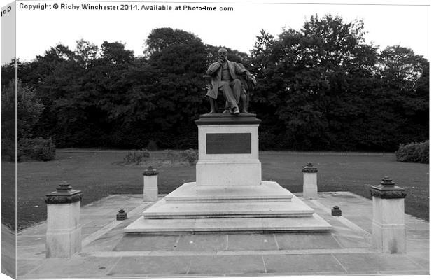  Sir Francis Powell Statue Wigan Canvas Print by Richy Winchester