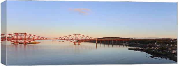   Sun Over the Forth Rail Bridge Canvas Print by Alan Whyte