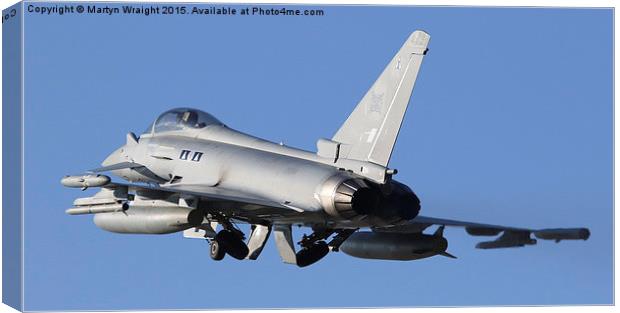  RAF 2 Sqn Typhoon lift off Canvas Print by Martyn Wraight