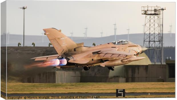 Gulf War " RAF Tornado Gr4" departs RAF Lossiemout Canvas Print by Martyn Wraight
