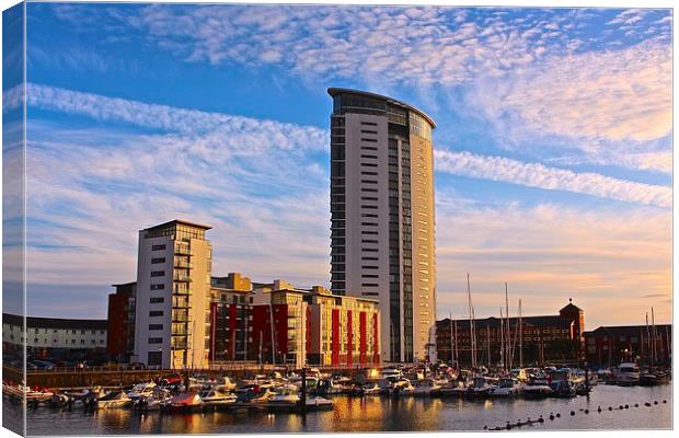  swansea marina/bay Canvas Print by craig preece