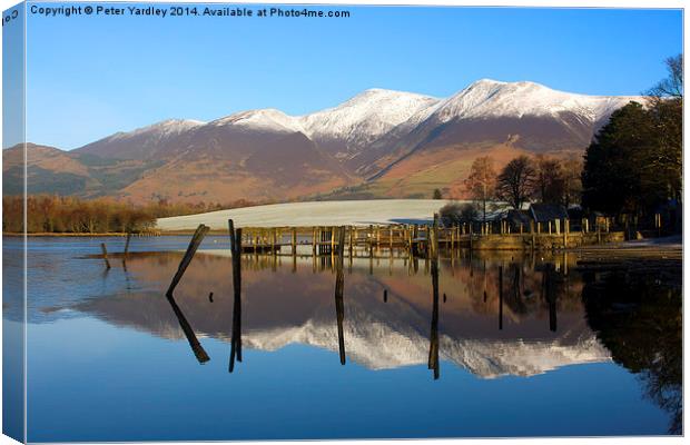  Peaceful Winter Morning At Derwentwater Canvas Print by Peter Yardley