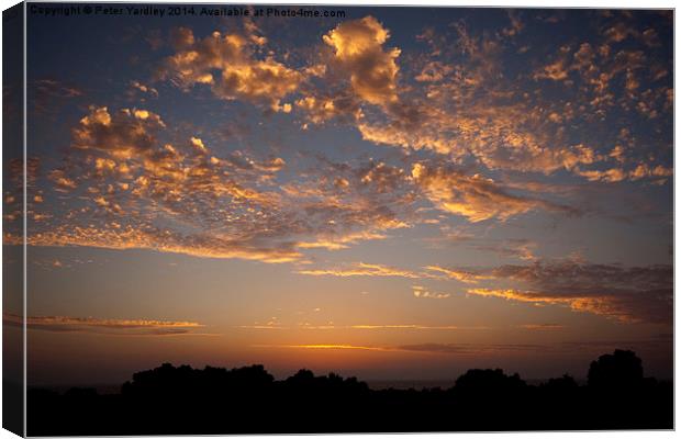  Sunset Over Mastihari Canvas Print by Peter Yardley