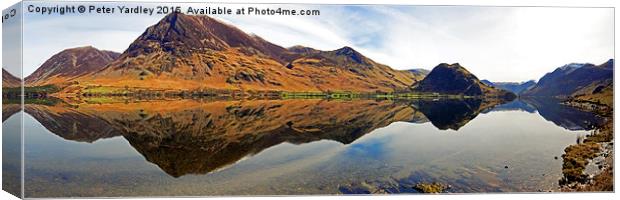 Crummock Water Reflections Canvas Print by Peter Yardley