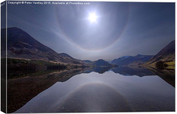 Crummock Water Halo  Canvas Print by Peter Yardley