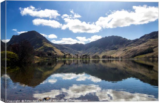 Buttermere in Spring Canvas Print by Peter Yardley