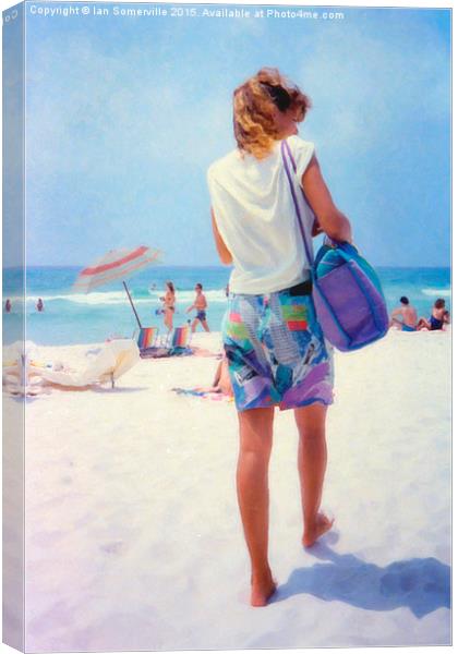 Woman on the beach Canvas Print by Ian Somerville