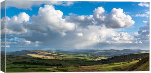 Clouds floating over High Peak hills Canvas Print by Andrew Kearton