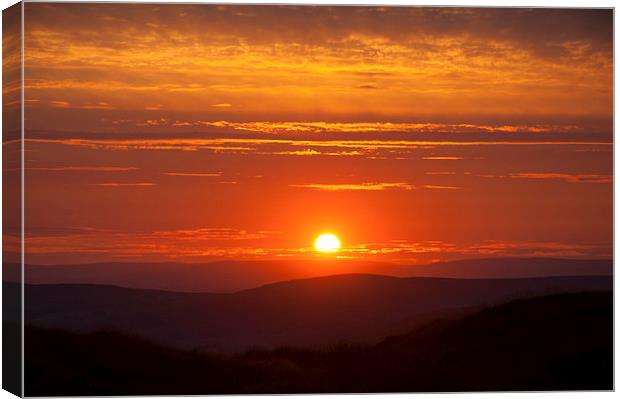  Deep orange sunset in the High Peak Canvas Print by Andrew Kearton