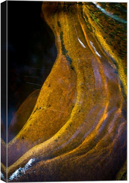 Golden rock beneath the water Canvas Print by Andrew Kearton