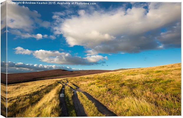  Colourful moorland scenery, Hayfield, Derbyshire Canvas Print by Andrew Kearton