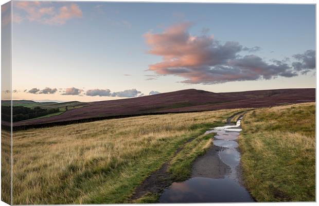  Dusk on the hills of the Peak District Canvas Print by Andrew Kearton