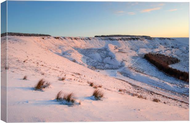 Sunset glow on snow Canvas Print by Andrew Kearton