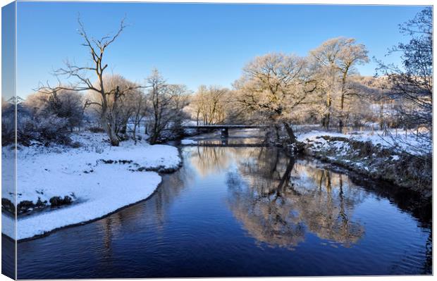 River Etherow in winter Canvas Print by Andrew Kearton