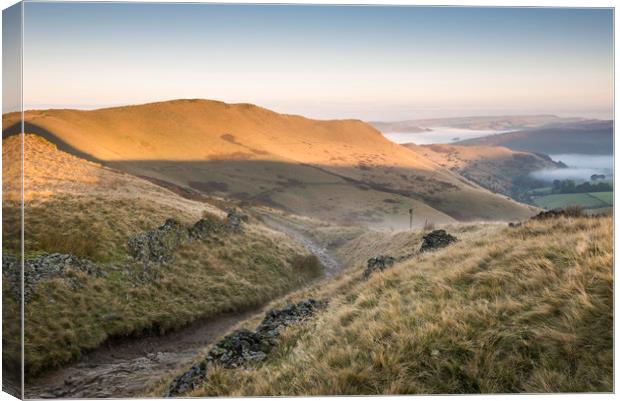 High Peak hills at dawn Canvas Print by Andrew Kearton