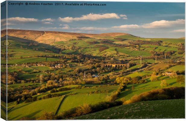 Beautiful view from Eccles Pike, Derbyshire Canvas Print by Andrew Kearton