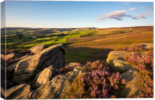 Summer evening at the Worm Stones, Glossop Canvas Print by Andrew Kearton