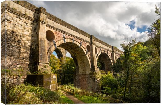 Marple Viaduct, Peak Forest Canal Canvas Print by Andrew Kearton