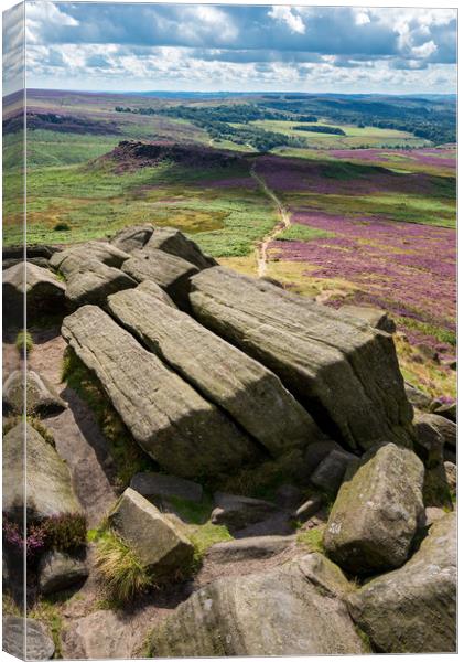 Higger Tor near Hathersage, Peak District Canvas Print by Andrew Kearton