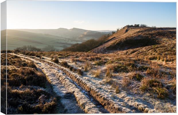 Frosty morning in the hills of the Peak DIstrict Canvas Print by Andrew Kearton