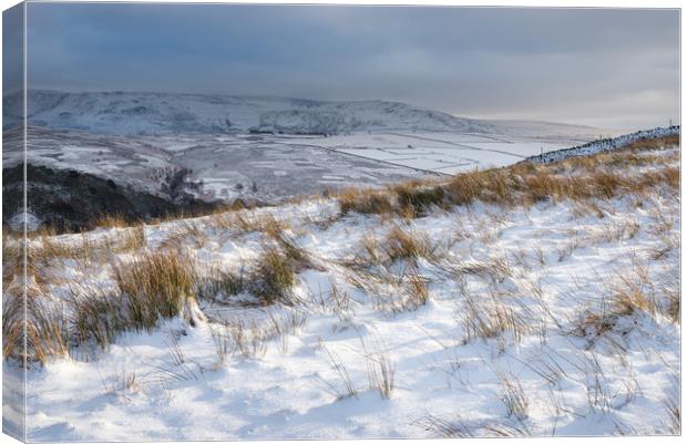 Snowy morning in the Peak District Canvas Print by Andrew Kearton