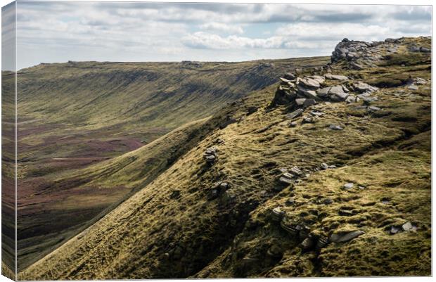 Seal Edge, Kinder Scout, Derbyshire Canvas Print by Andrew Kearton