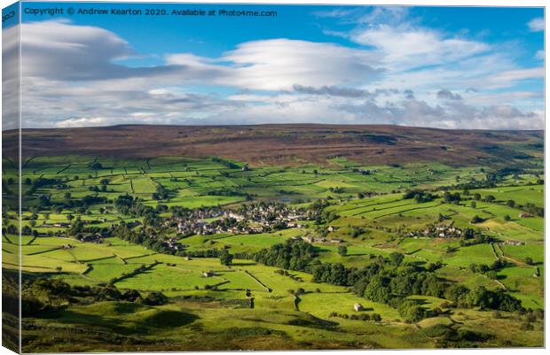 The village of Reeth, Swaledale, North Yorkshire Canvas Print by Andrew Kearton